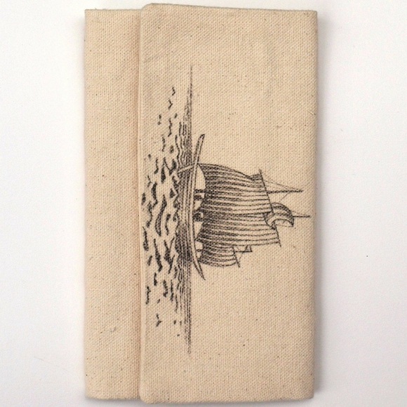 Nautical wallet trifold ship on sea men's for him - Picture 2 of 5